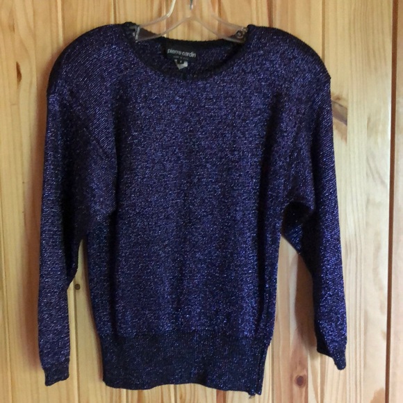 Pierre Cardin Tops - Vintage Pierre Cardin metallic purple pullover top